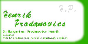 henrik prodanovics business card